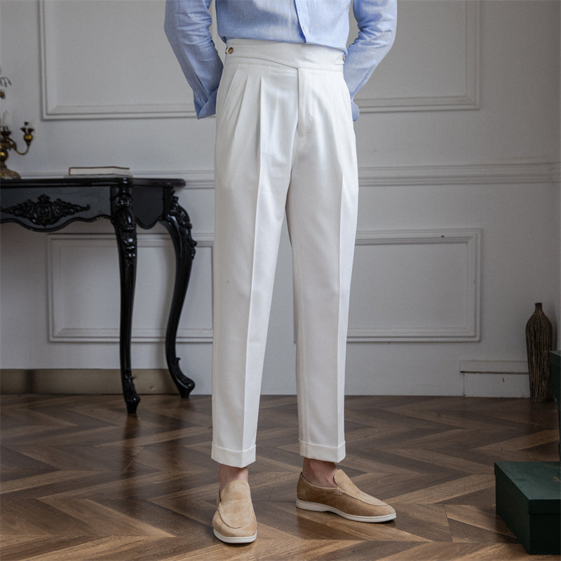 Moneglia Straight Fit Pleated Trousers