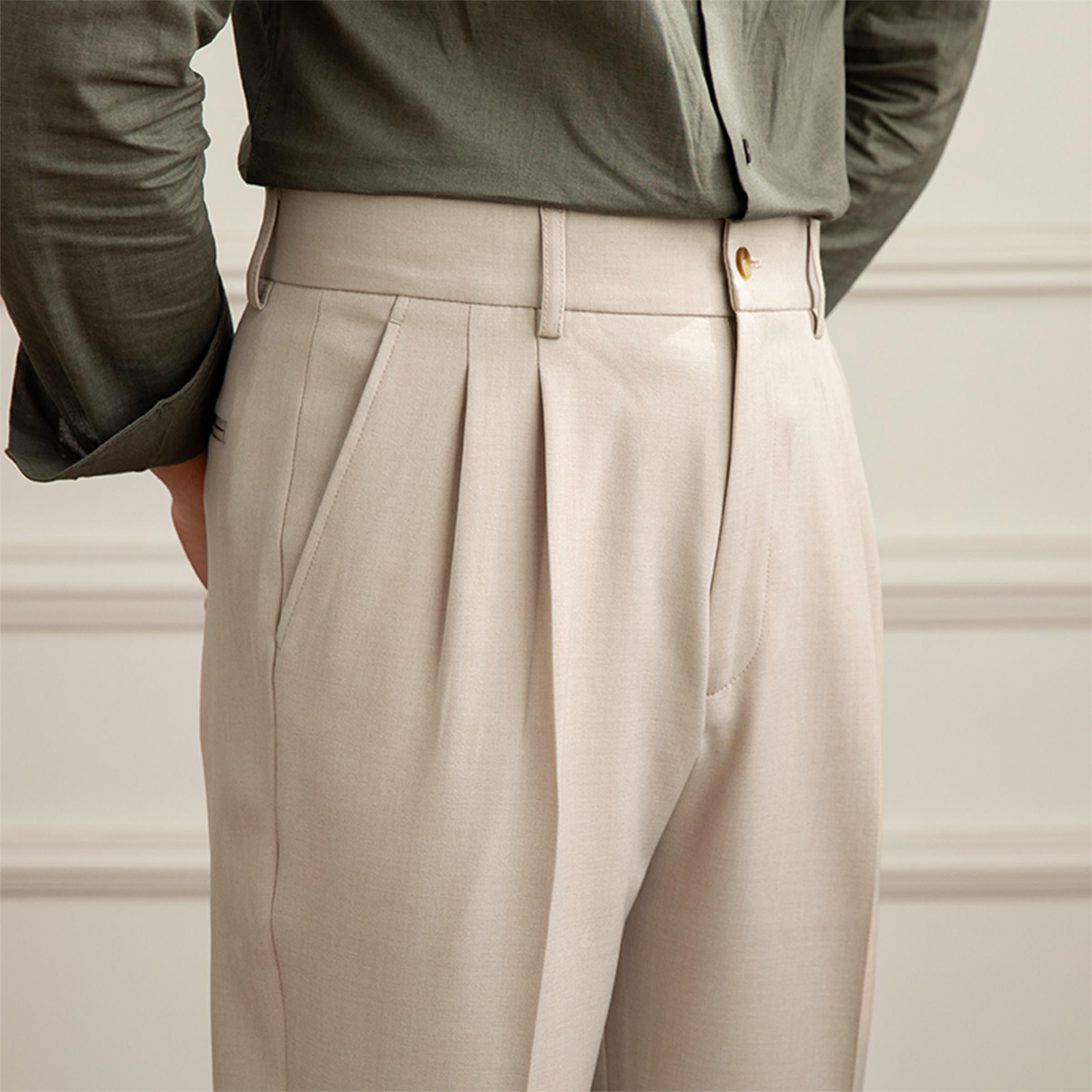 Avignon Double Pleated Straight Fit Trousers