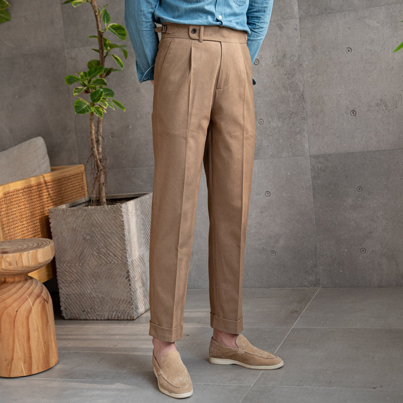 Cotton Twill Riviera Straight Fit Trousers