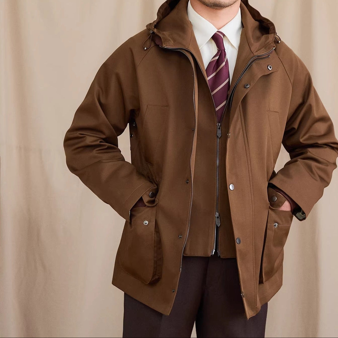 Fulham Cotton Blend Hooded Jacket
