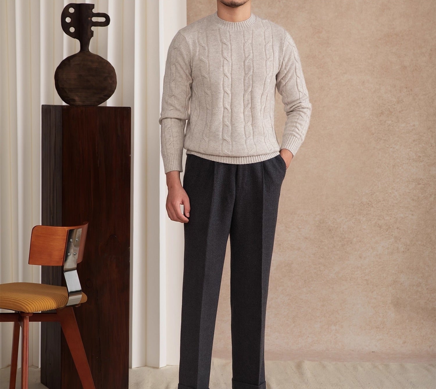Dolomites Cable Knit Wool Blend Jumper