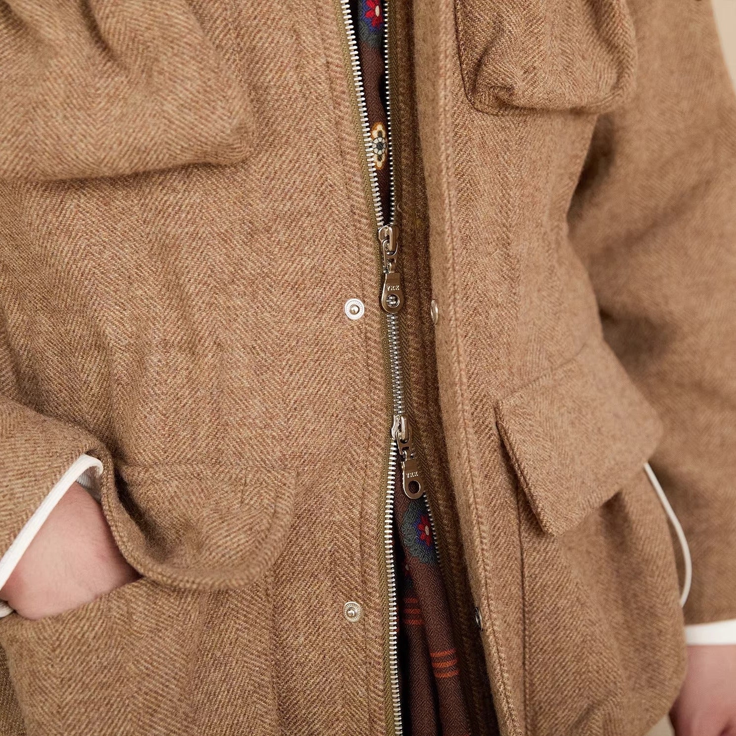 Vienna Herringbone Wool Field Jacket