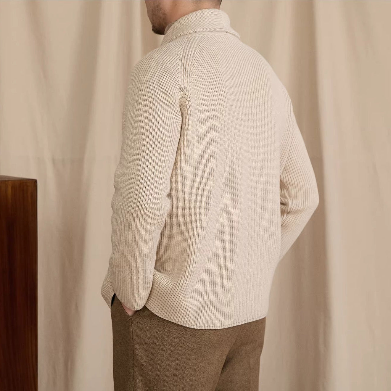 Salvatore Ribbed Double Breasted Cardigan