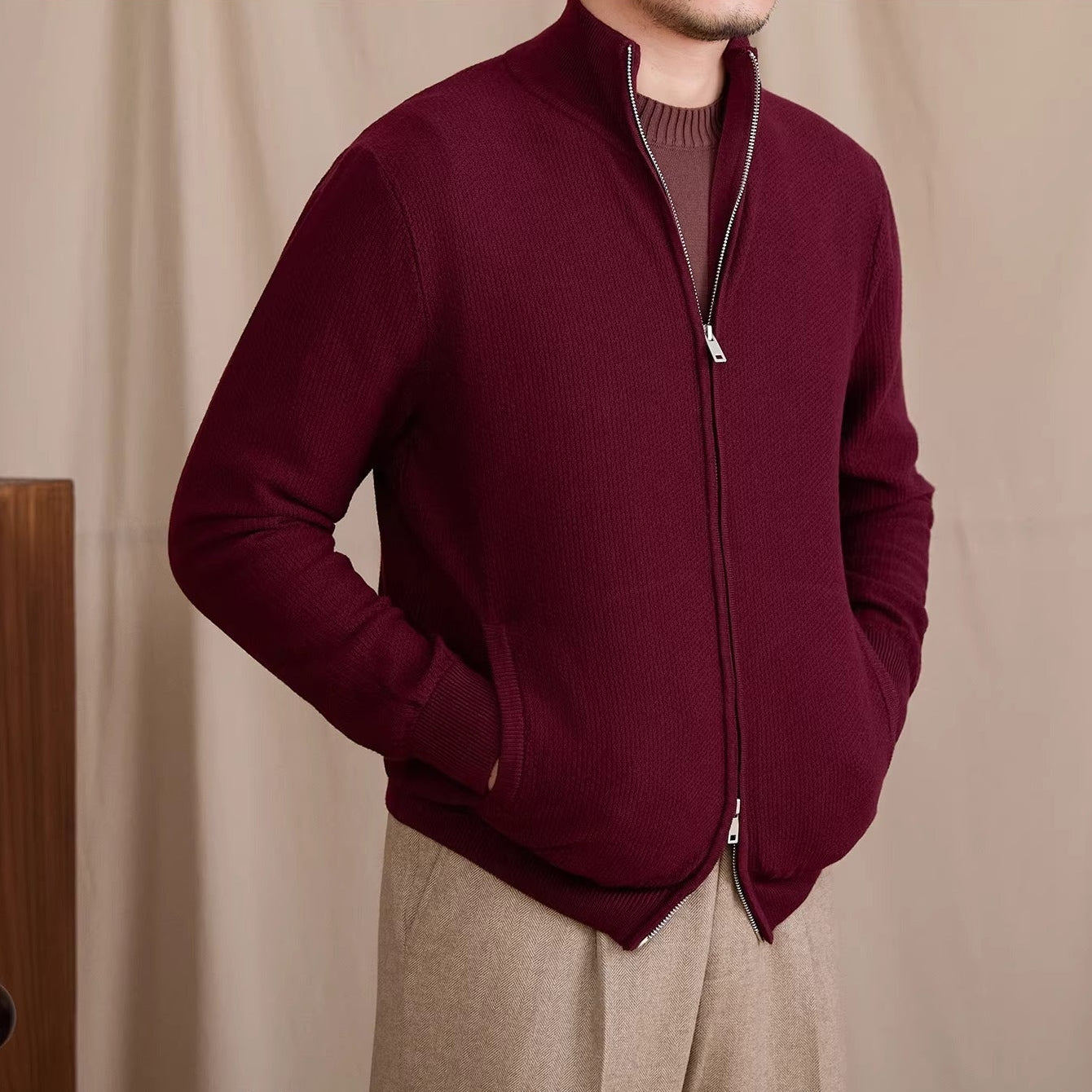 Ufficio Wool Blend Knitted Cardigan