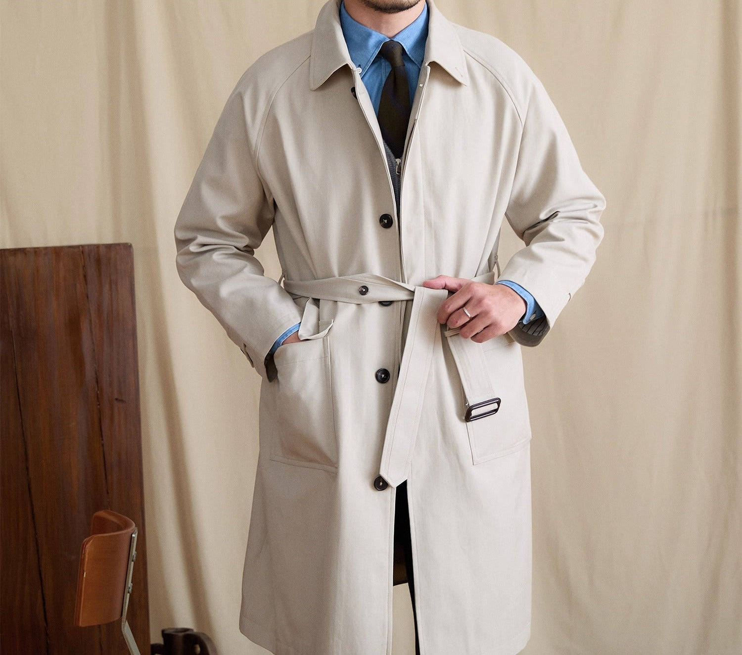 Kensington Cotton Blend Tench Coat
