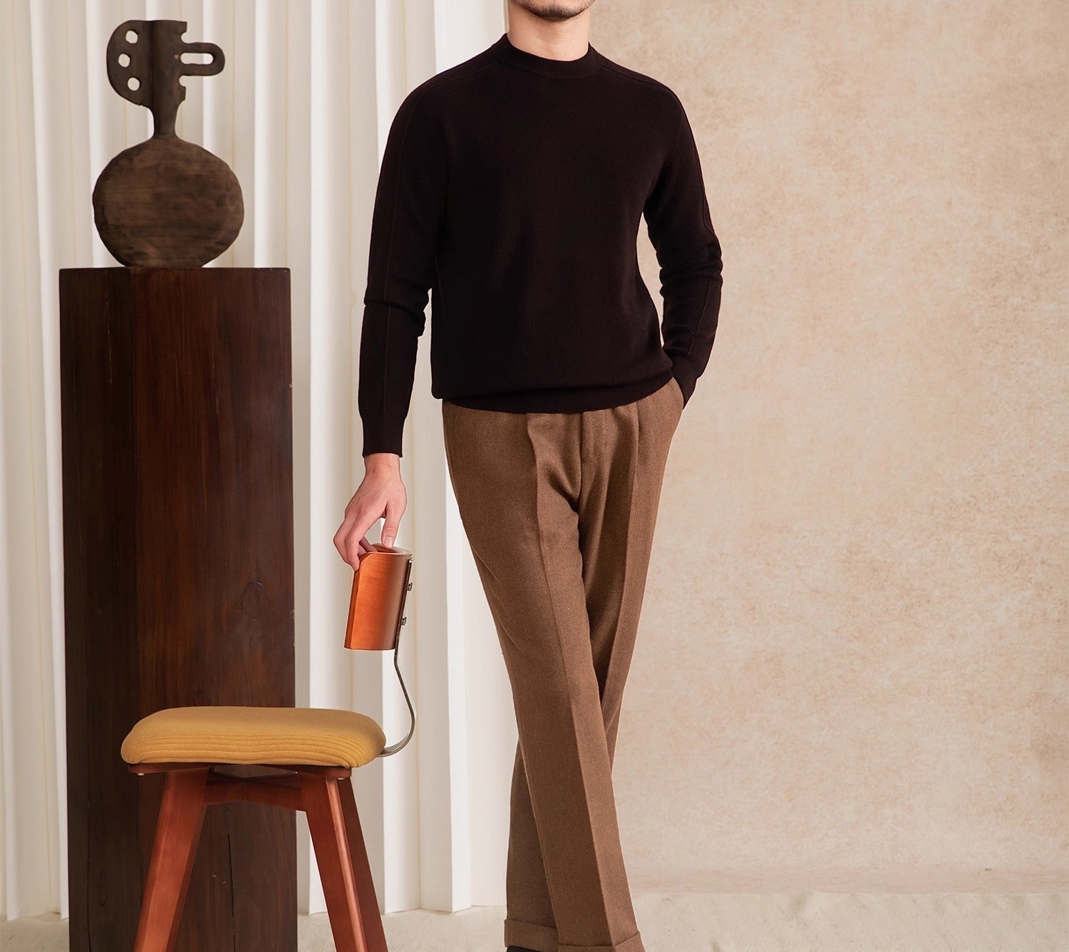 Alpina Wool Blend Long Sleeve Ribbed Jumper