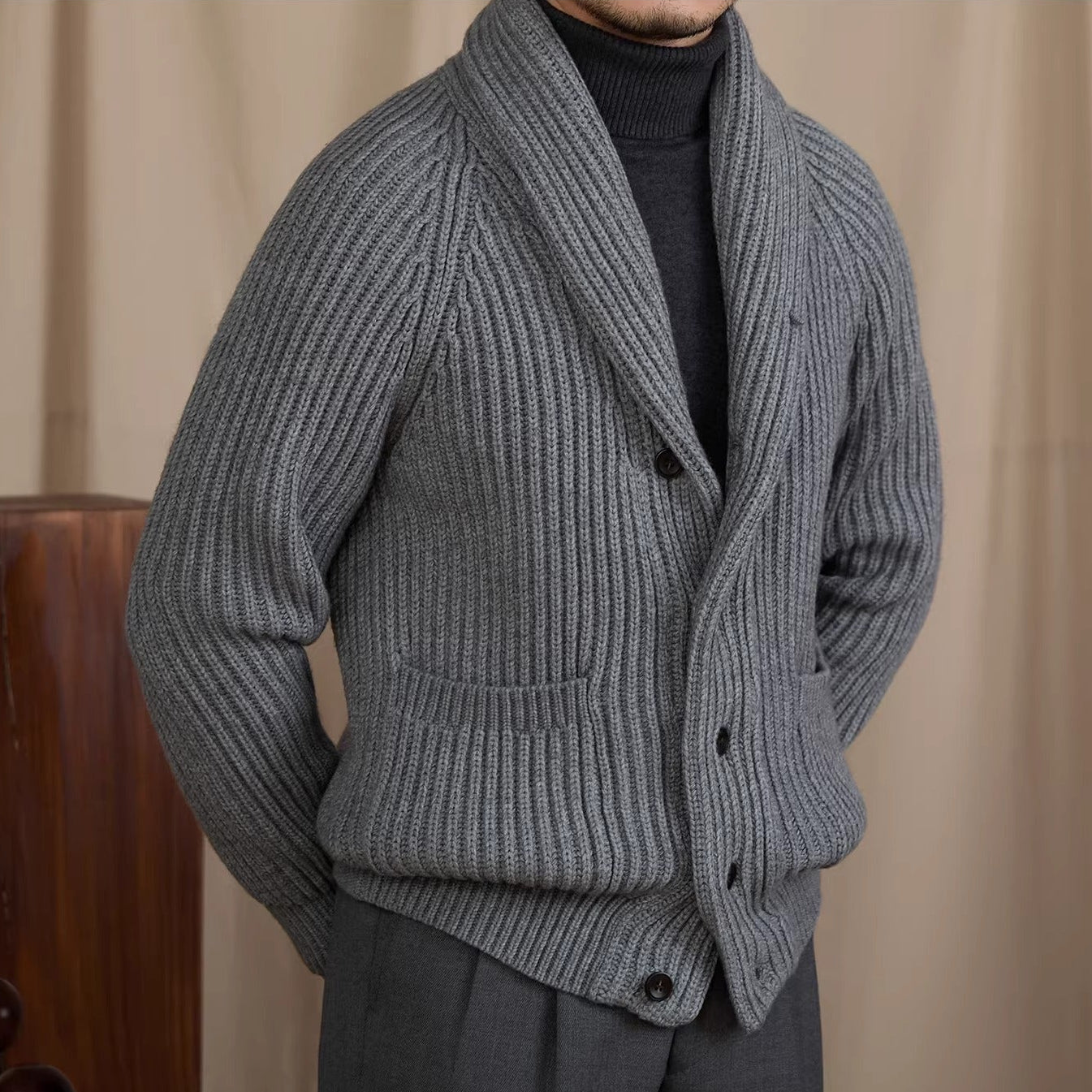 Zermatt Thick Shawl Collar Cardigan