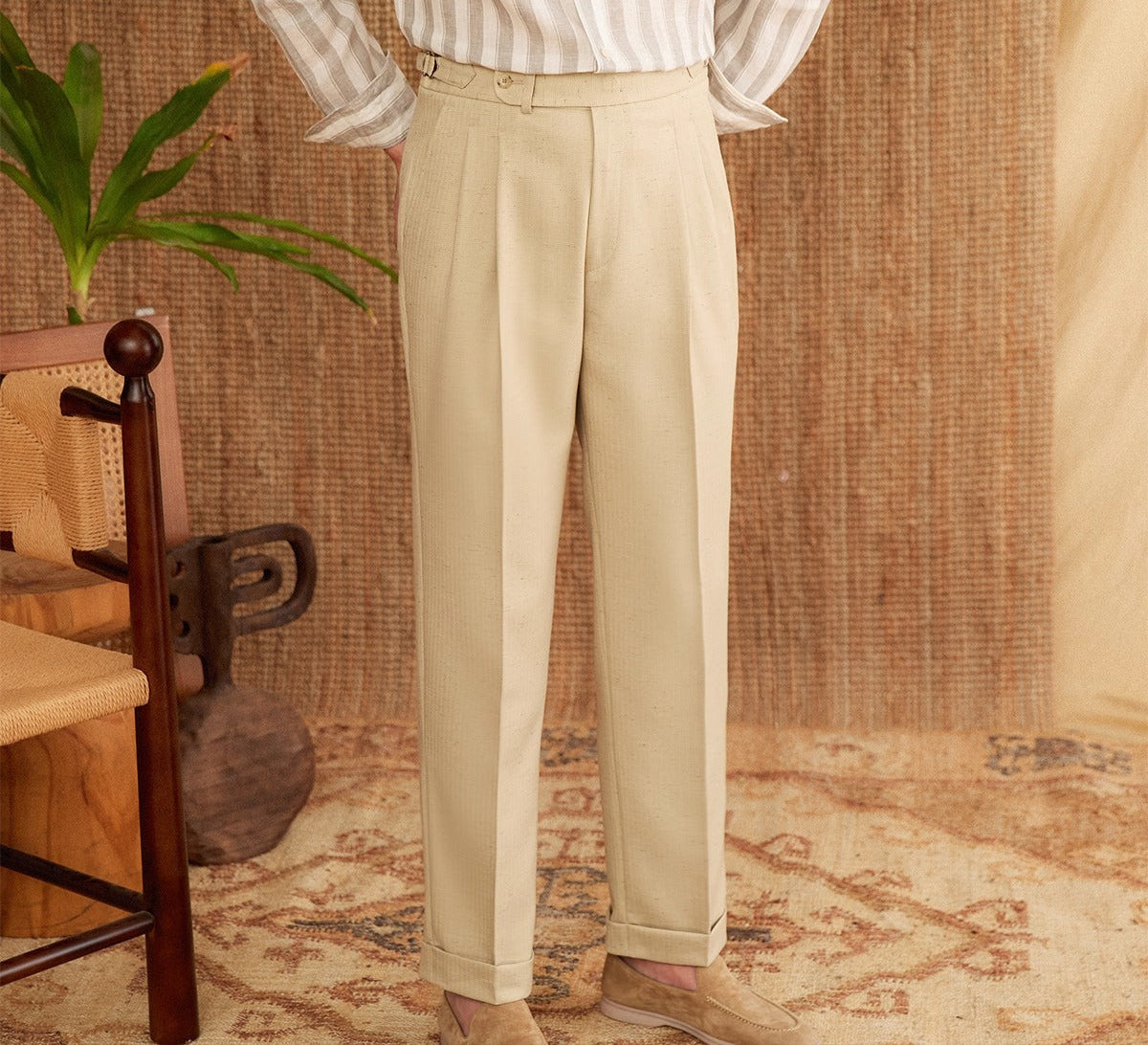 Bruno Straight Fit High Waisted Trousers