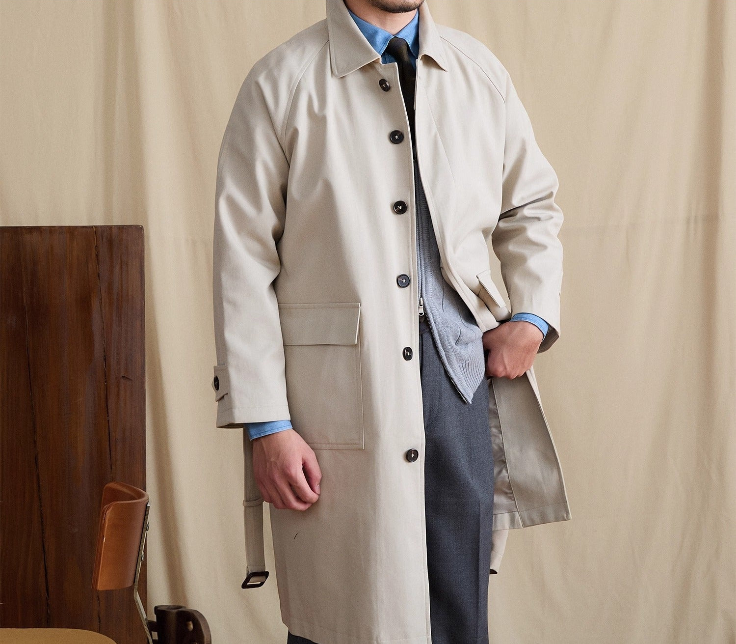 Kensington Cotton Blend Tench Coat