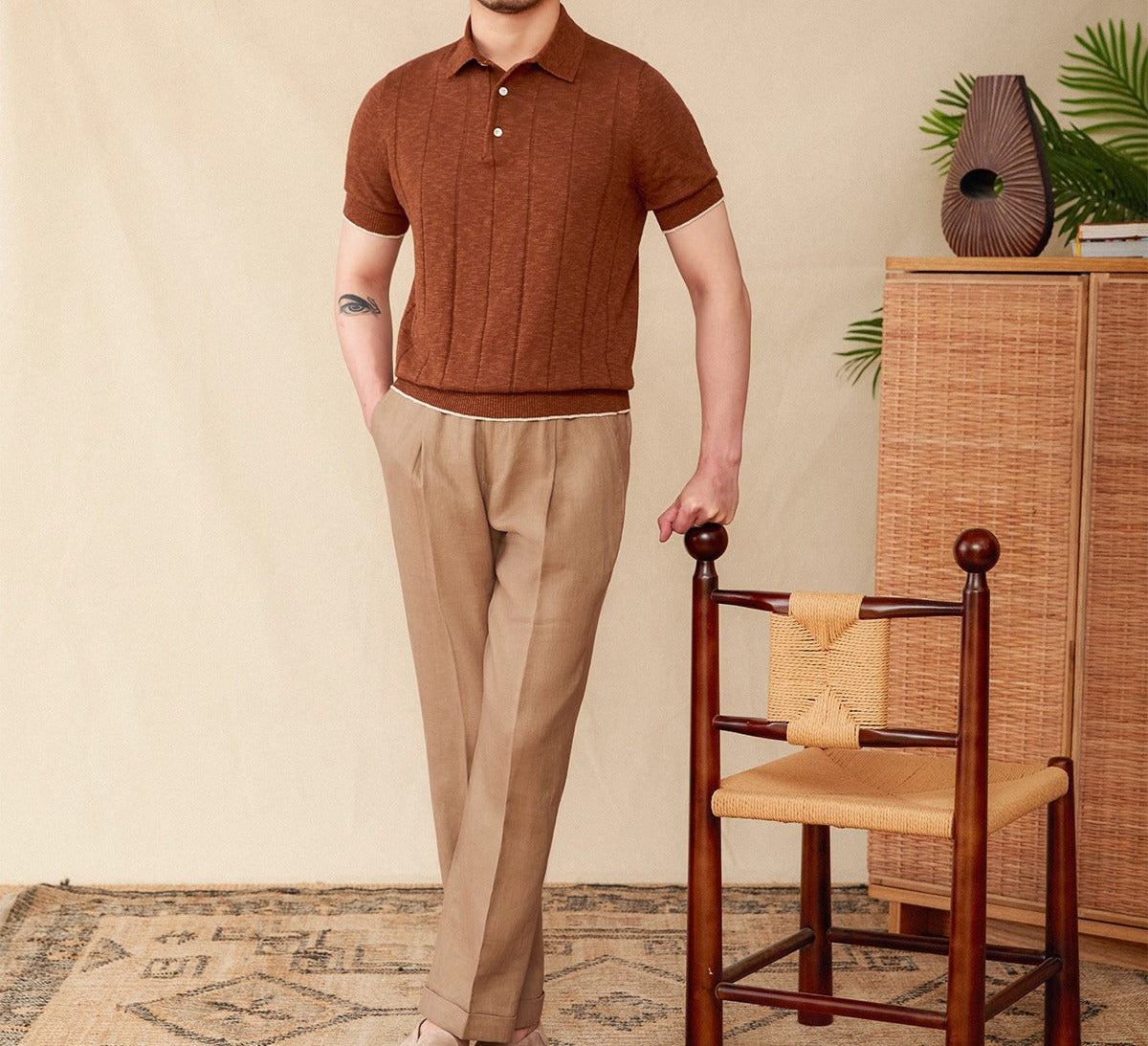 Bari Cotton Blend Short Sleeve Polo Shirt