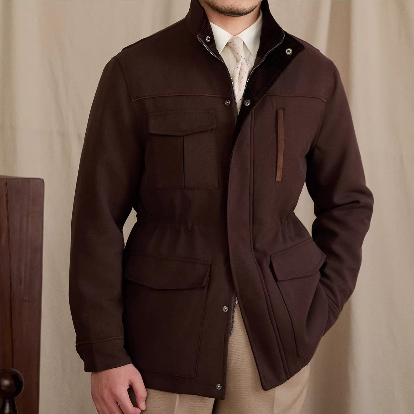 Belgravia Wool Blend Suede Trim Jacket