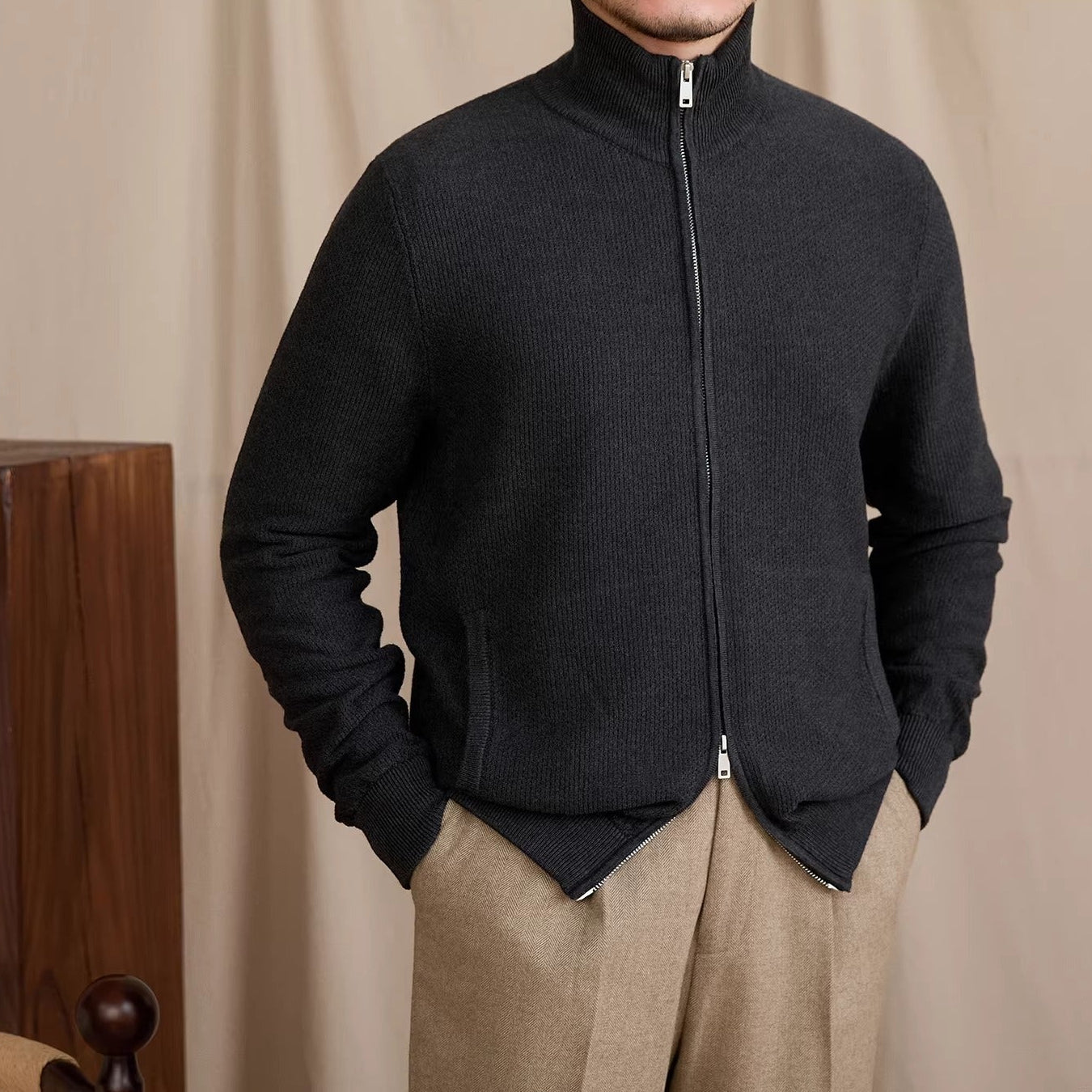 Ufficio Wool Blend Knitted Cardigan