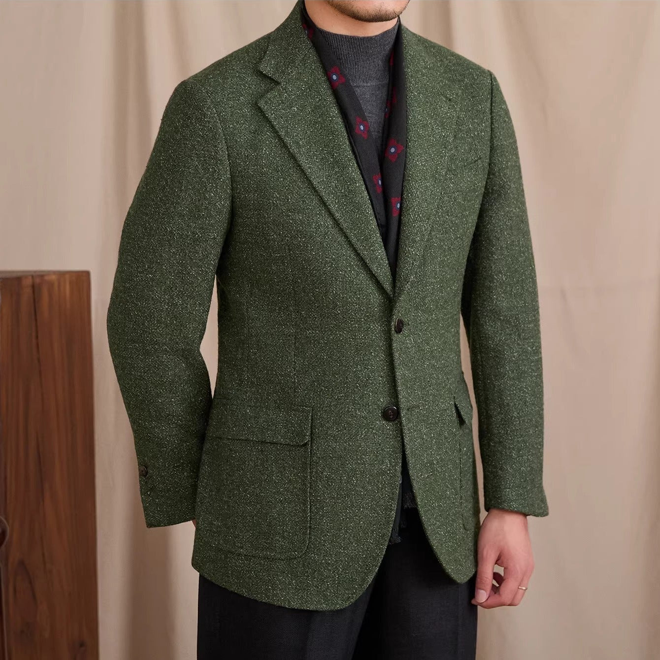 Geneva Textured Wool Heavy Blazer