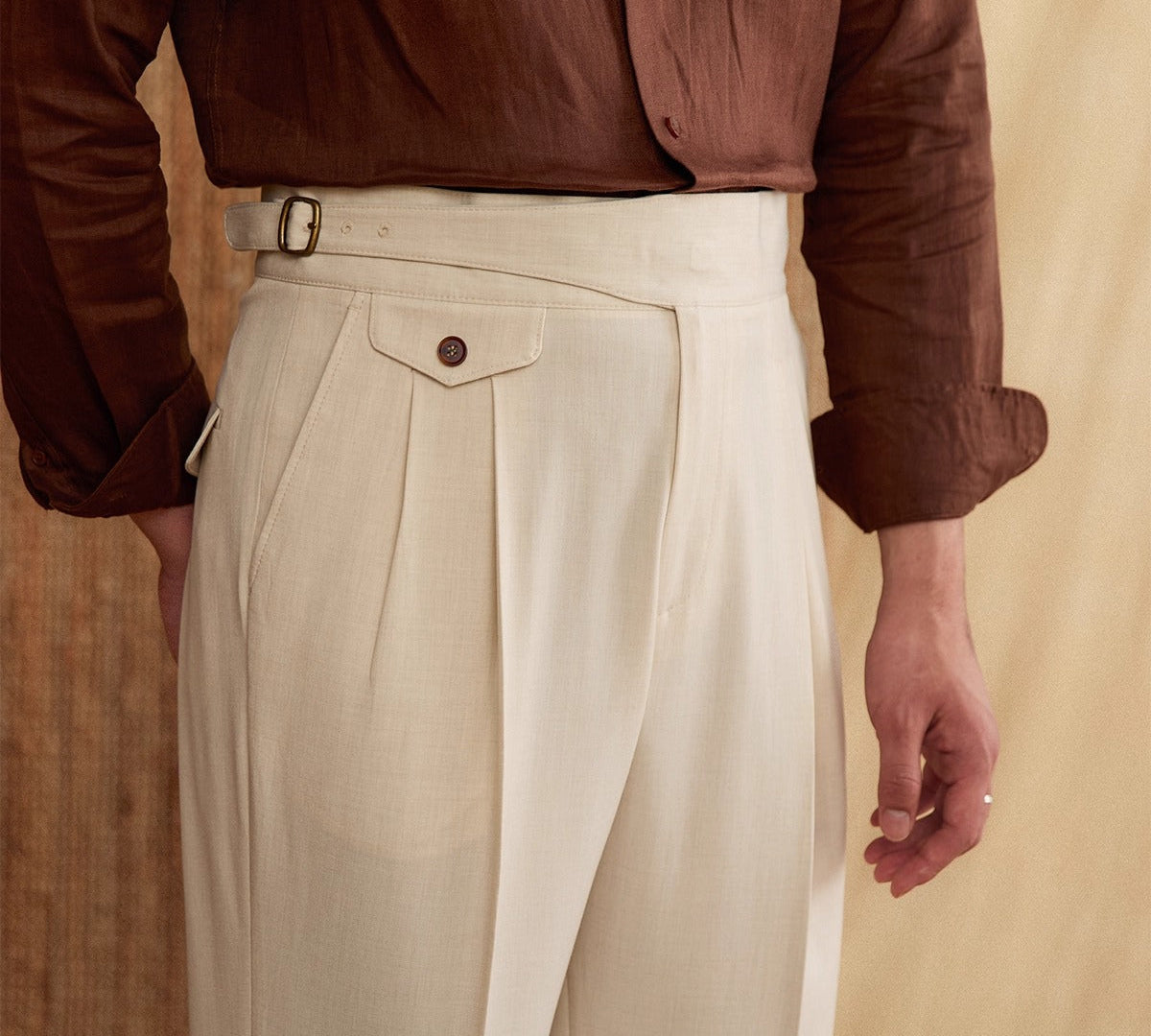 Sicilia Gurkha Straight Fit High Waisted Trousers