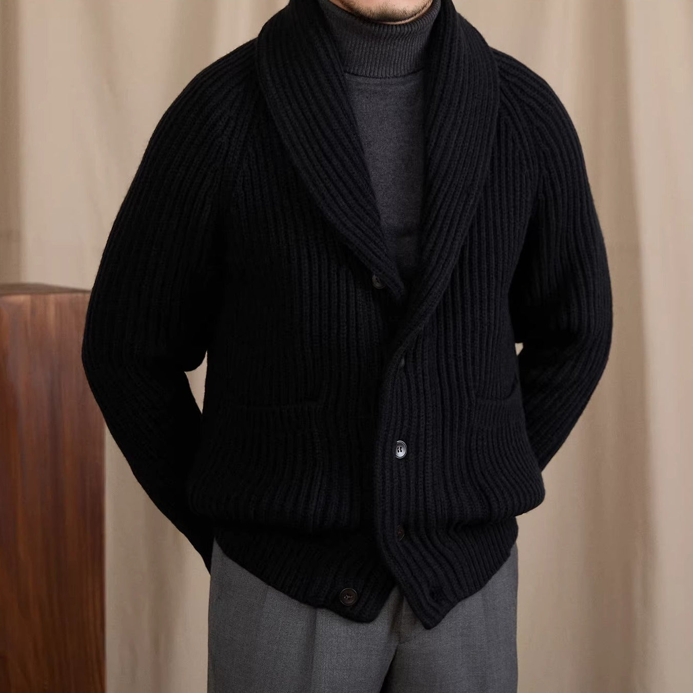 Zermatt Thick Shawl Collar Cardigan