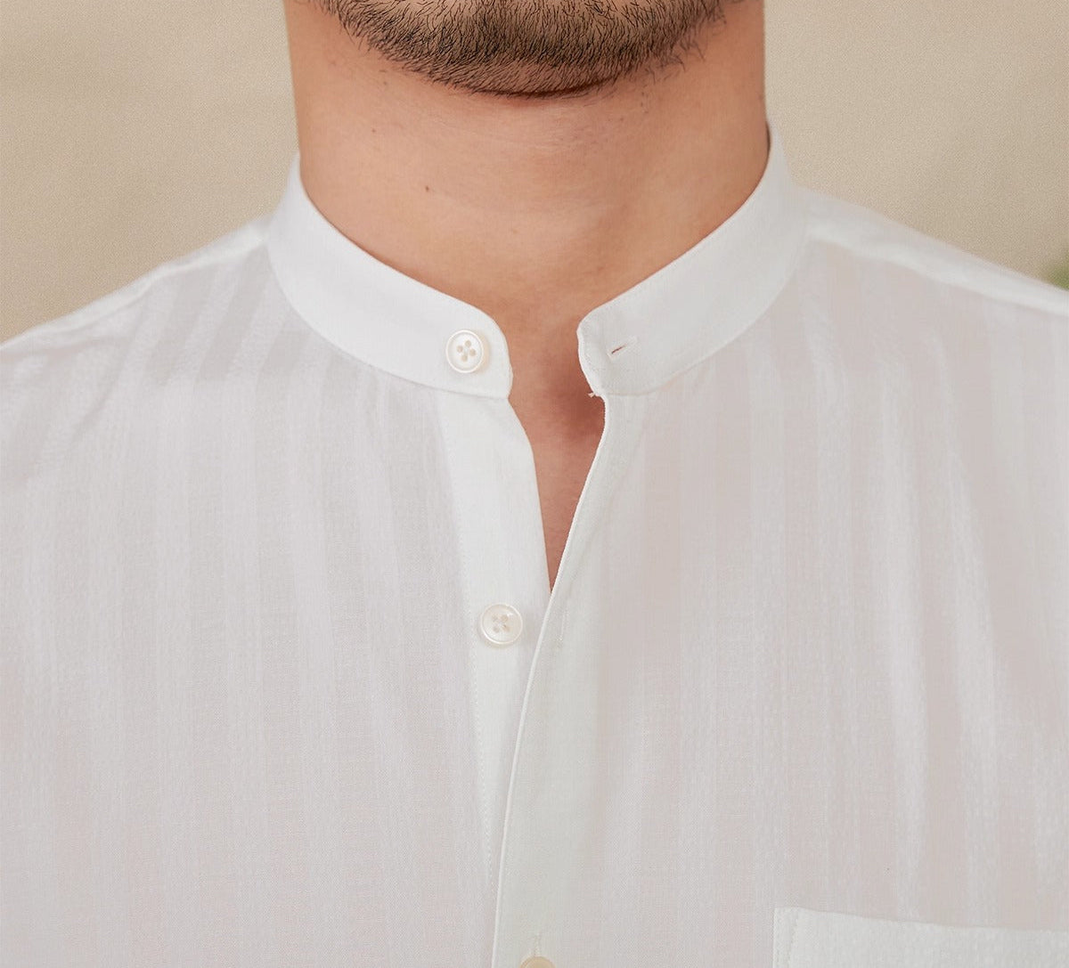 Riyadh Grandad Collar Long Sleeve Shirt