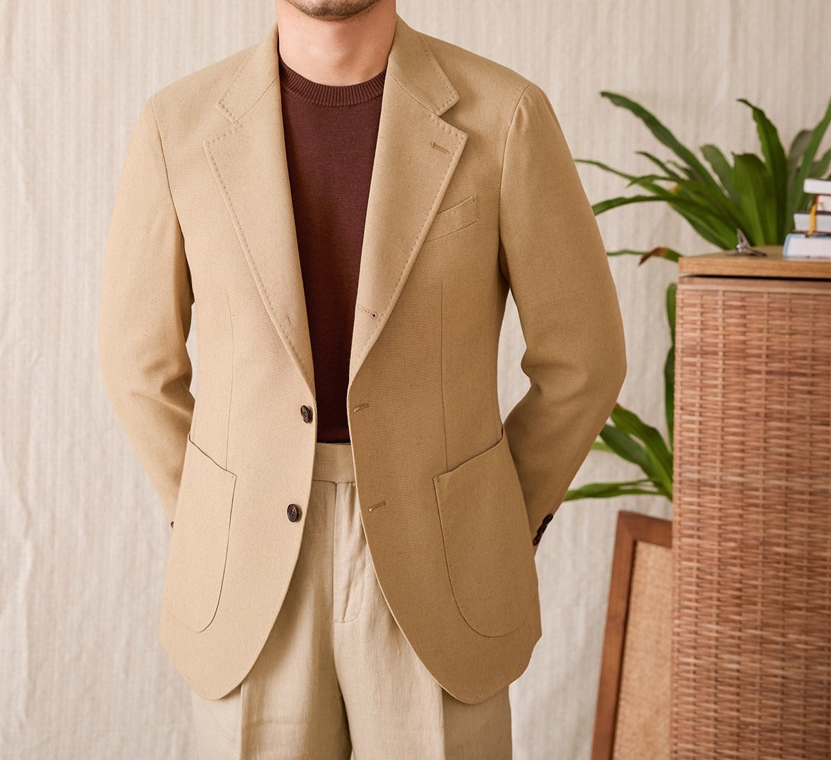 Monaco Linen Blend Sports Blazer Jacket