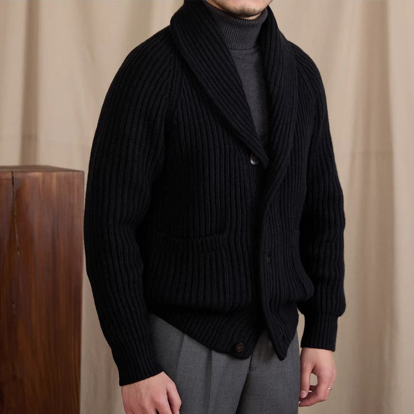 Zermatt Thick Shawl Collar Cardigan