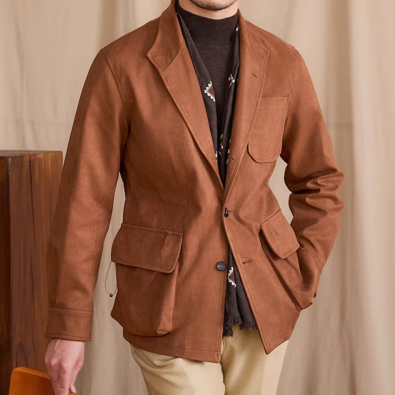 Bari Faux Suede Sports Jacket