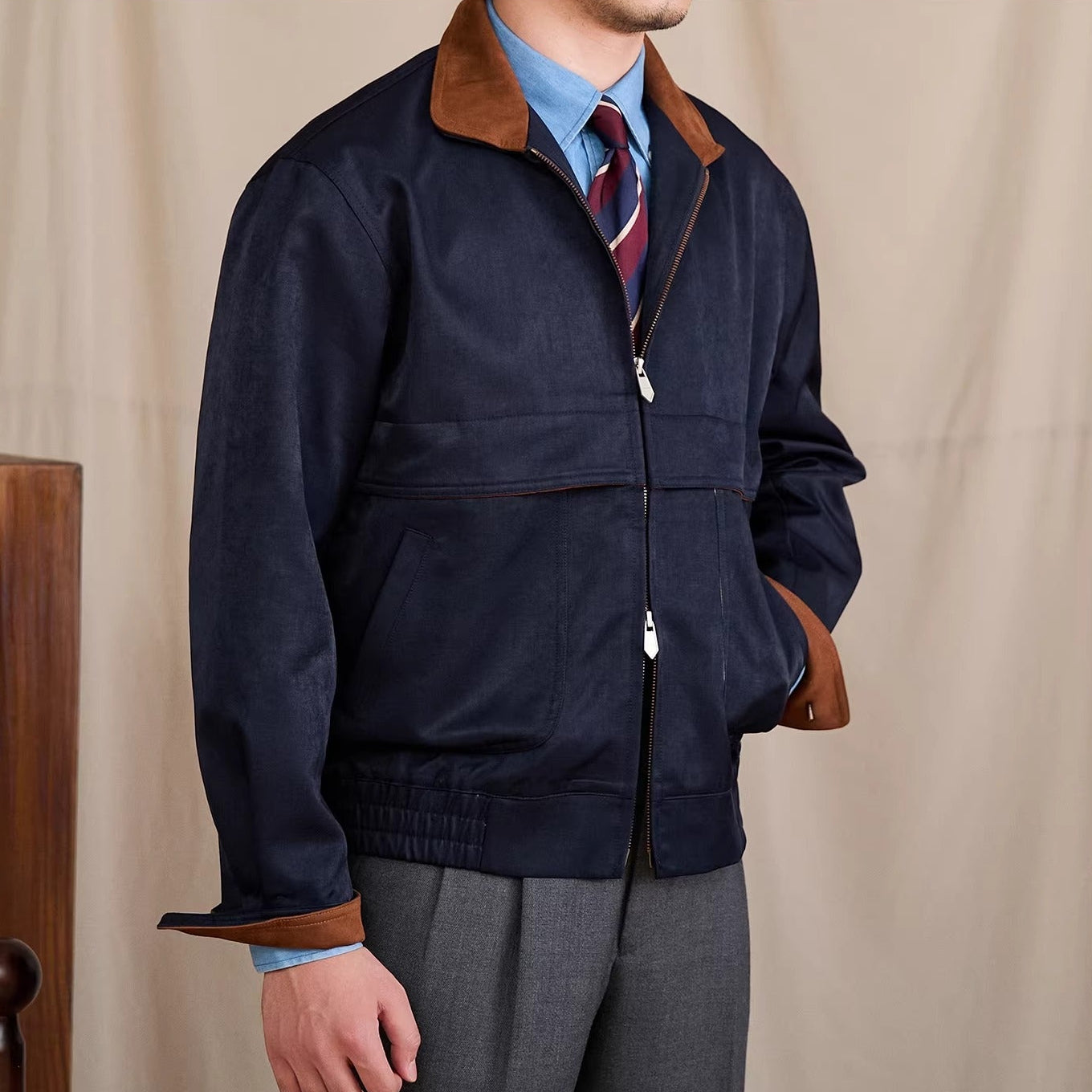 Paris Cotton Blend Faux Suede Jakcet