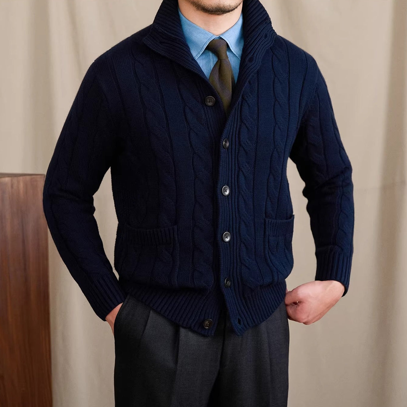 St Moritz Buttoned Cable Knit Cardigan