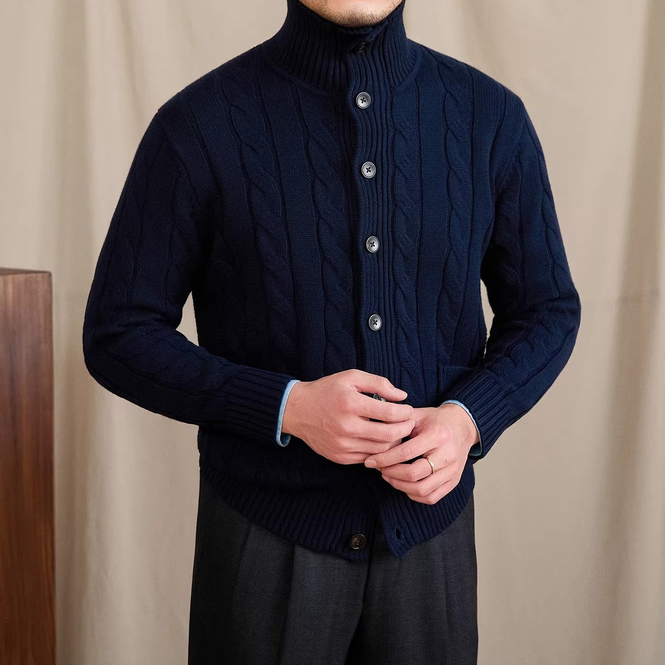 St Moritz Buttoned Cable Knit Cardigan